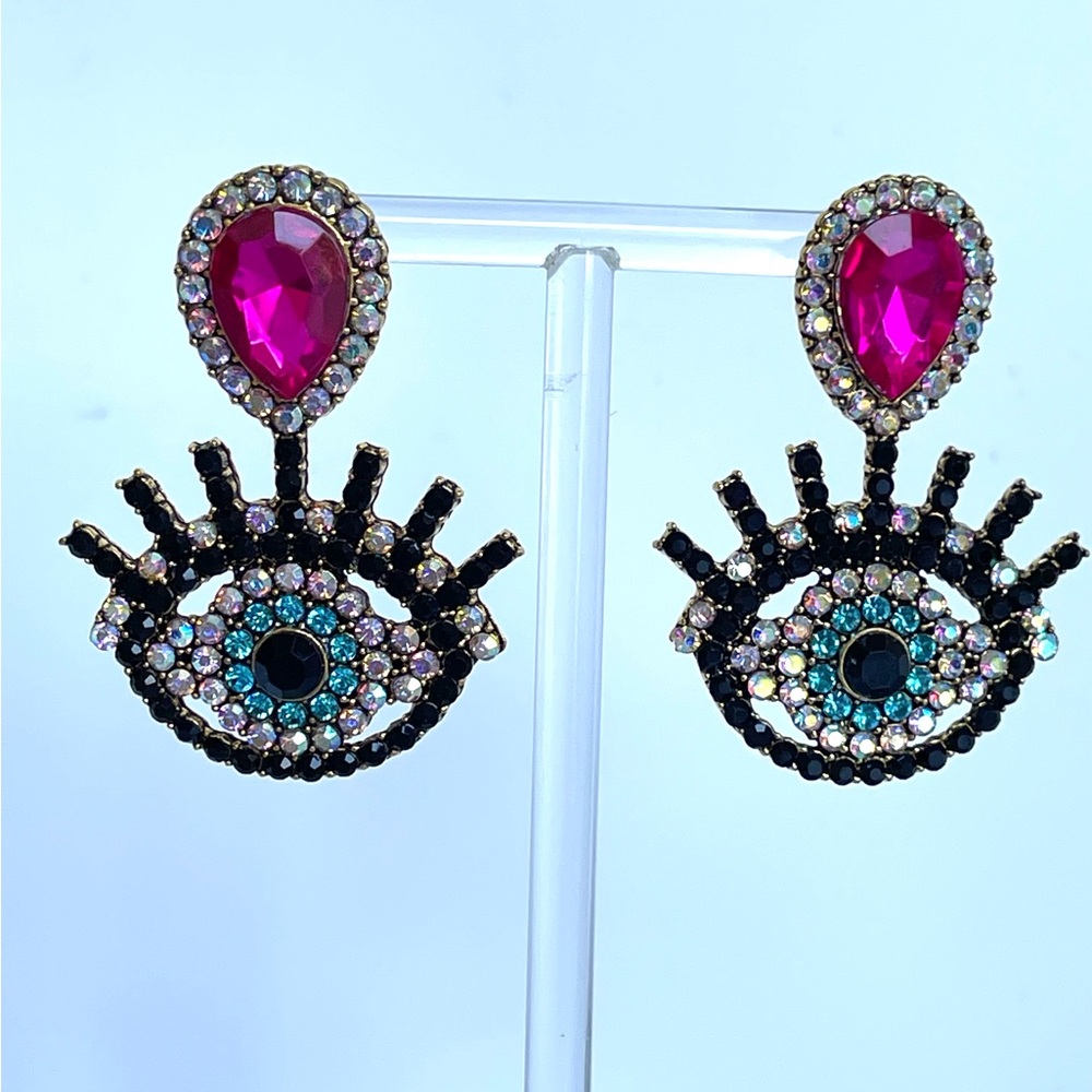 Exaggerate earrings, multicolor earrings